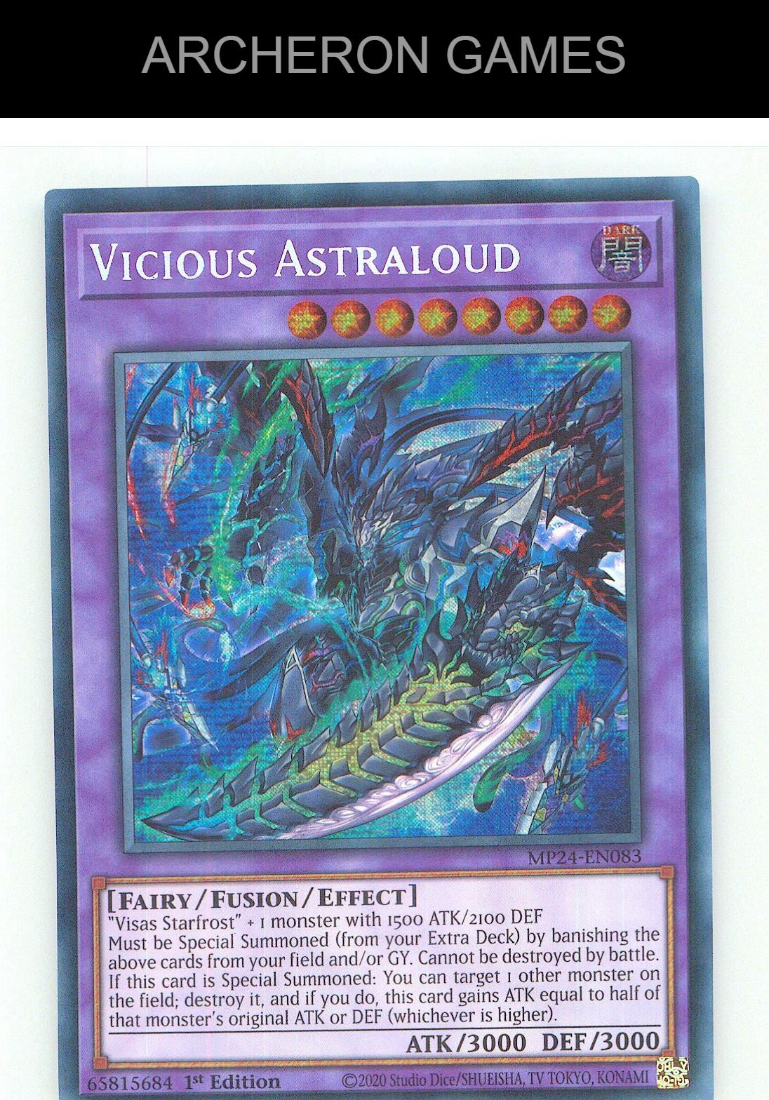 Vicious Astraloud Prismatic Secret Rare YUGIOH Card 1st Edition