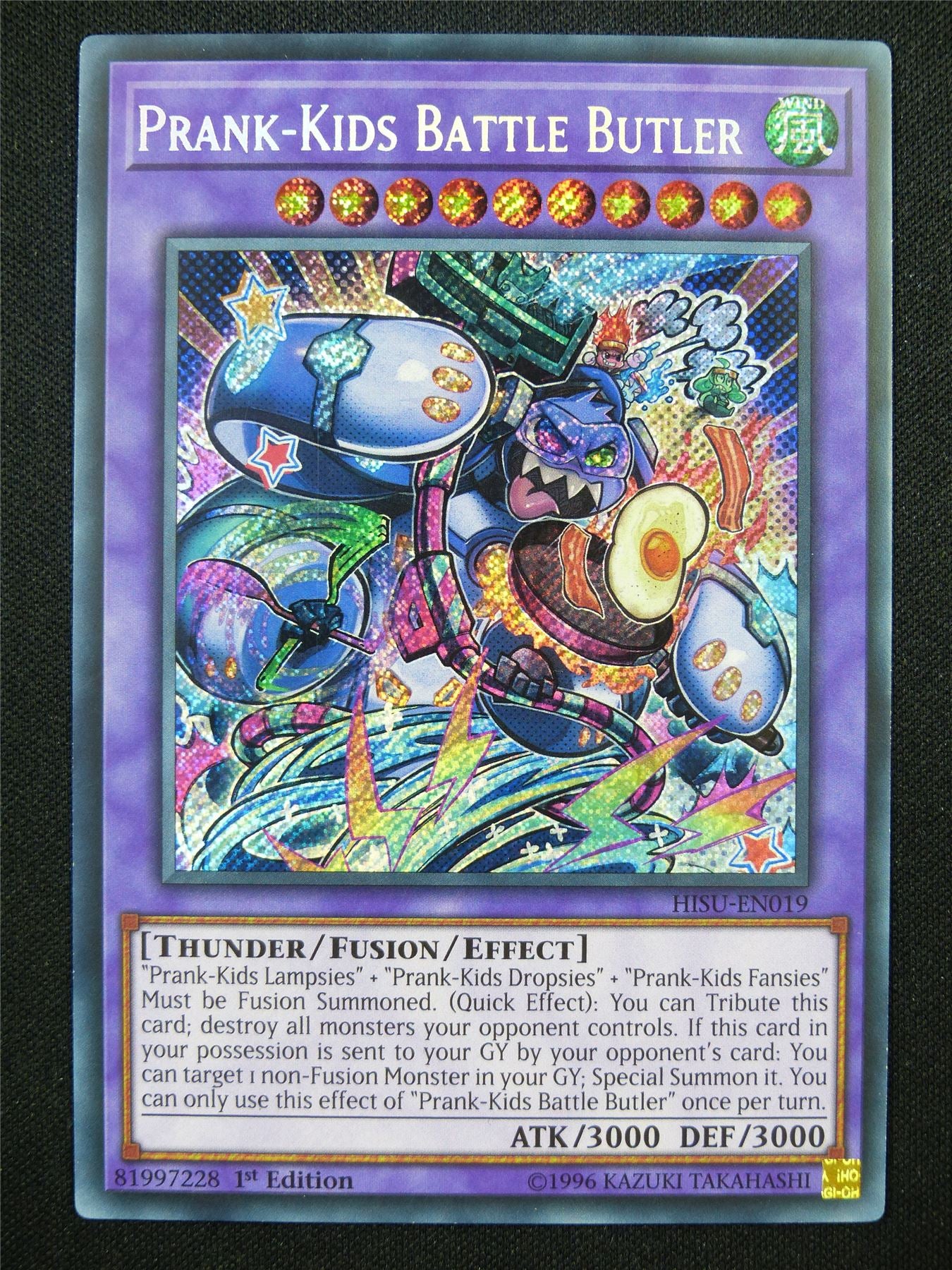 Prank-Kids Battle Butler HISU Secret Rare - 1st ed Yugioh Card #ZX