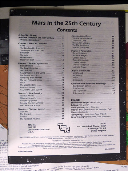 Buck Rogers 25th Century: Mars in the 25th Century Advenuter - TSR Roleplay booklet #2VB