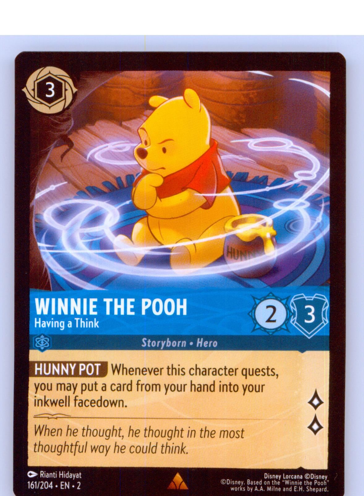 Winnie the Pooh - Having a Think 161/204 Rare Rise of the Floodborn Lorcana NM/M