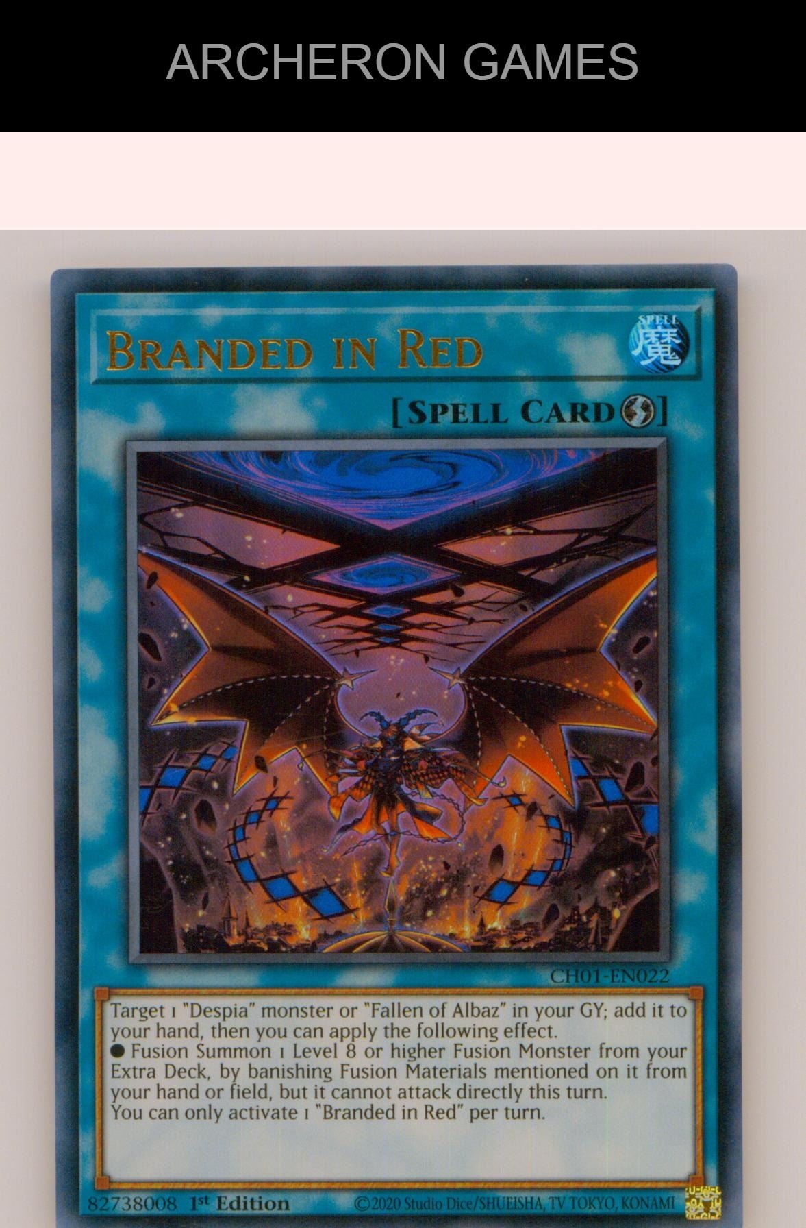 Branded in Red Ultra Rare YUGIOH Card 1st Edition