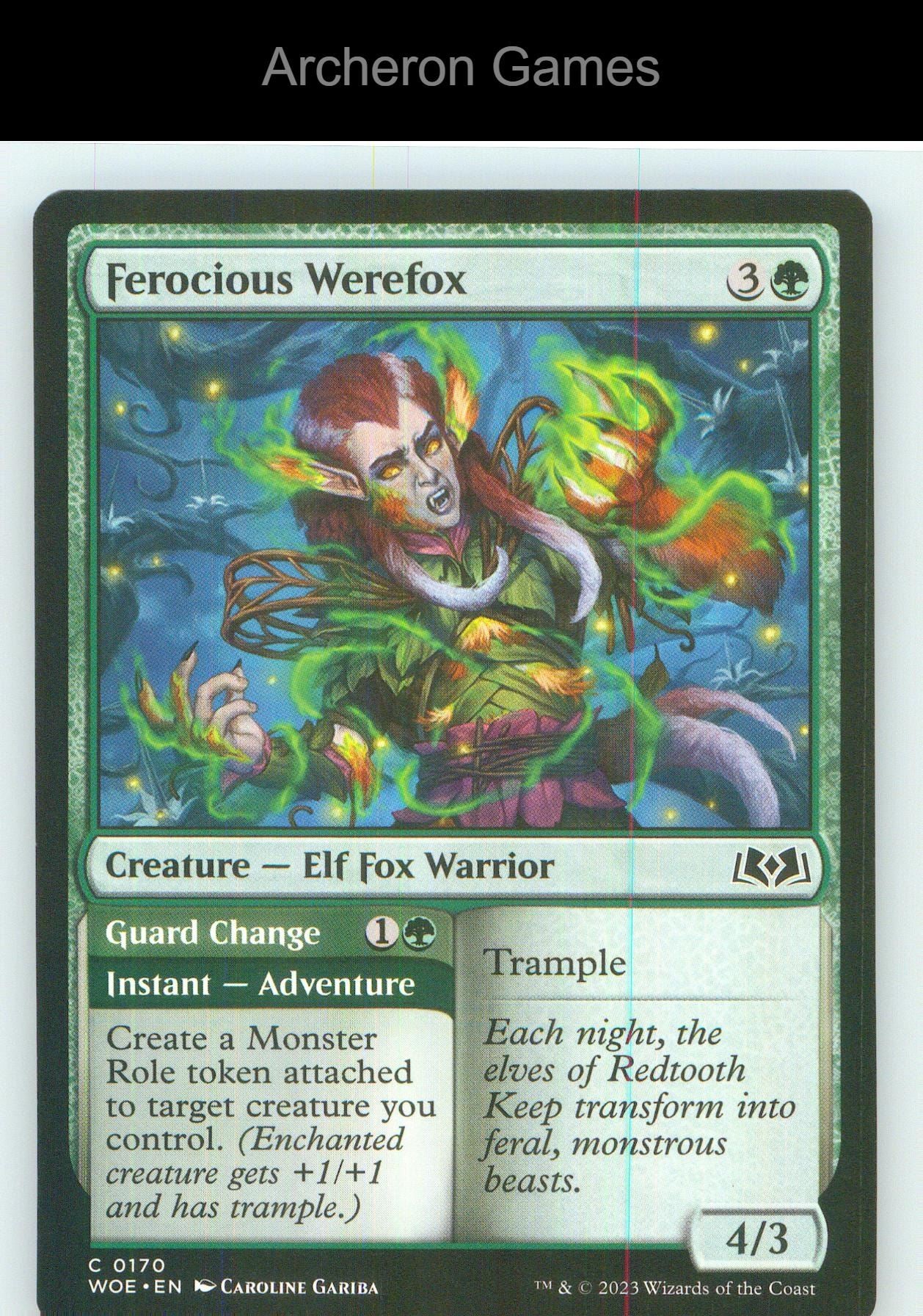 Ferocious Werefox WOE 170 C MTG Card NM/EX+
