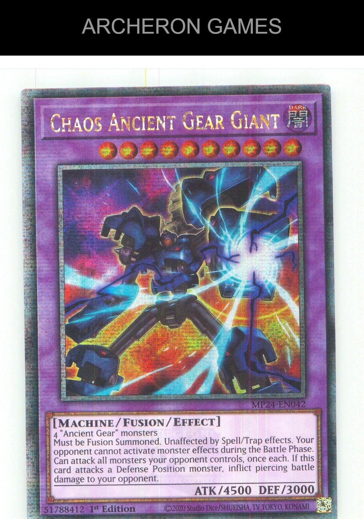 Chaos Ancient Gear Giant (Quarter Century Secret Rare) YUGIOH Card 1st Edition