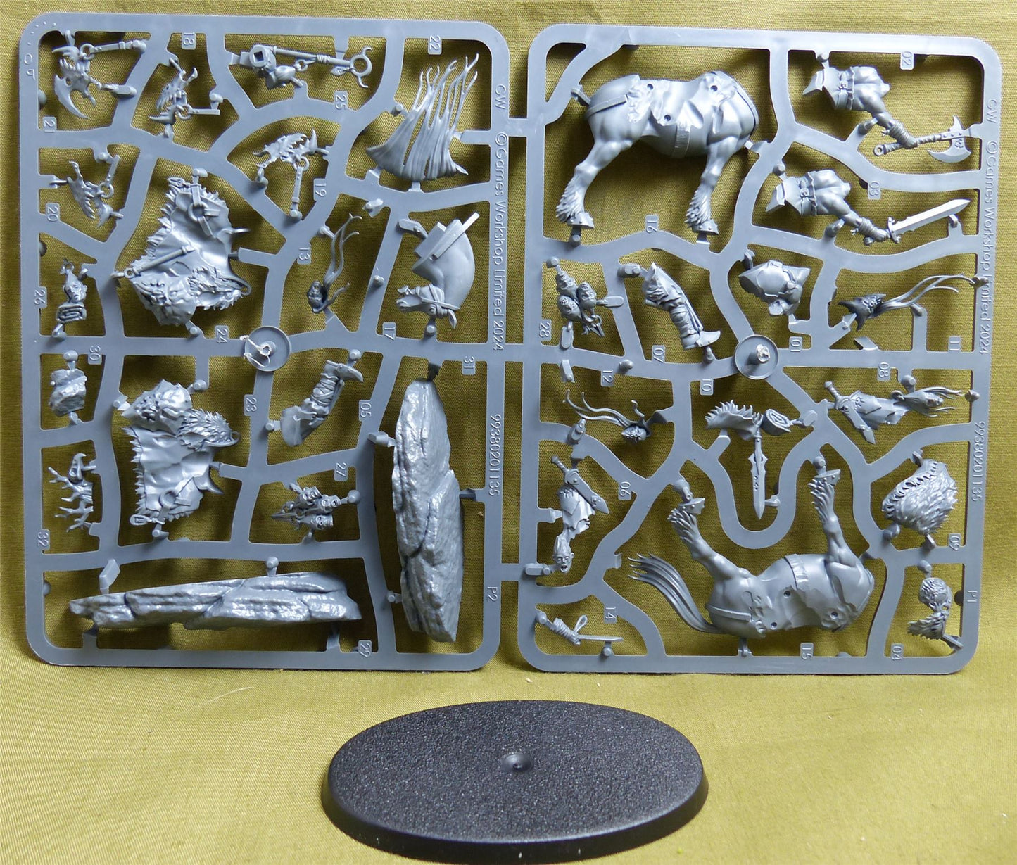 Darkoath Chieftain on Warsteed complete sprue - Slaves to Darkness - Warhammer AoS #32I