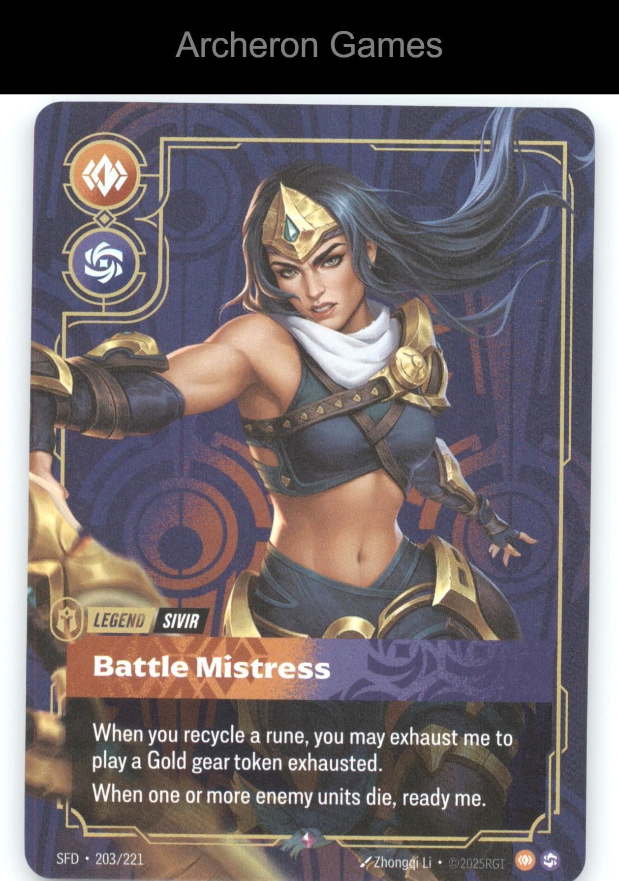 Sivir - Battle Mistress SFD 203/221 R  Card Spiritforged