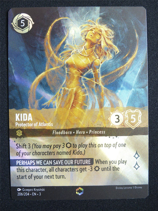 Kida Protector of Atlantis 206/204 Ehcnated Foil - Lorcana Card #12Y