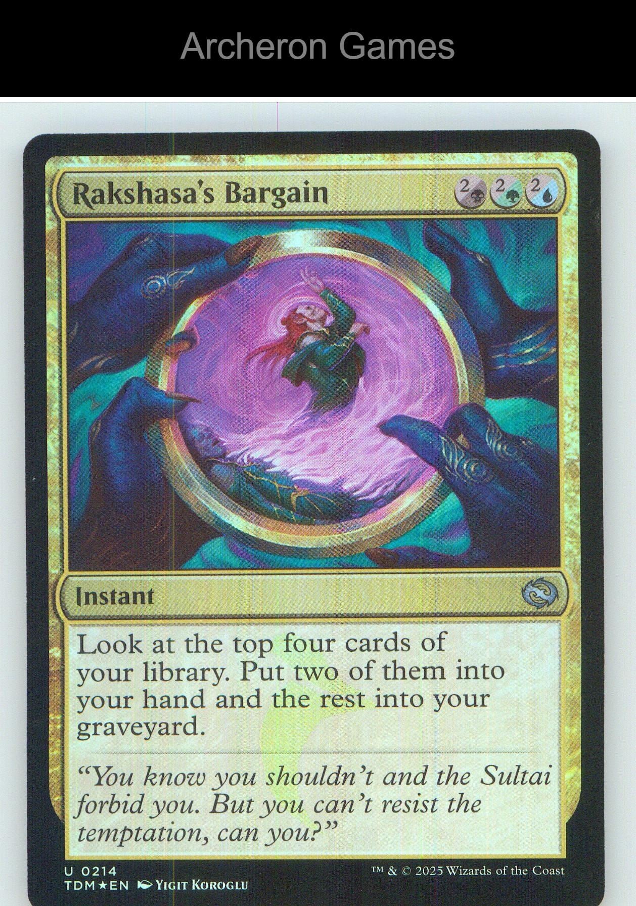 Rakshasa's Bargain TDM 214 UC MTG Card NM/EX+ Foil
