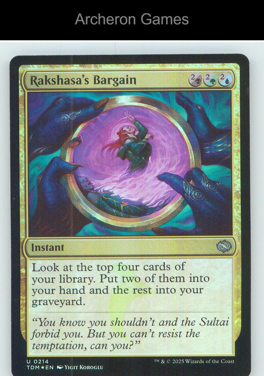 Rakshasa's Bargain TDM 214 UC MTG Card NM/EX+ Foil
