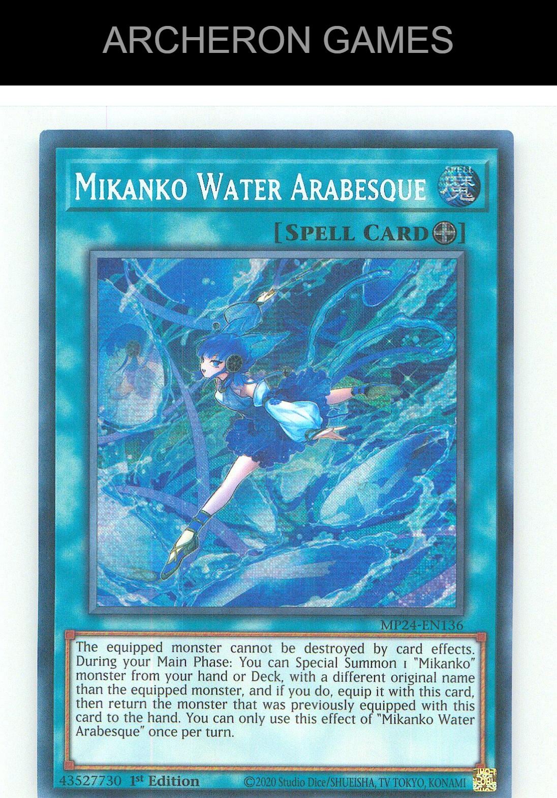 Mikanko Water Arabesque Prismatic Secret Rare YUGIOH Card 1st Edition