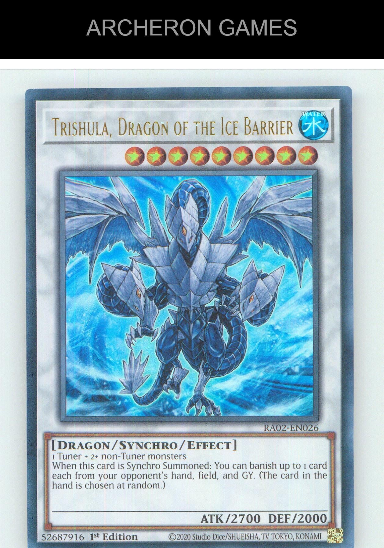 Trishula, Dragon of the Ice Barrier (UR) UR YUGIOH Card 1st Edition