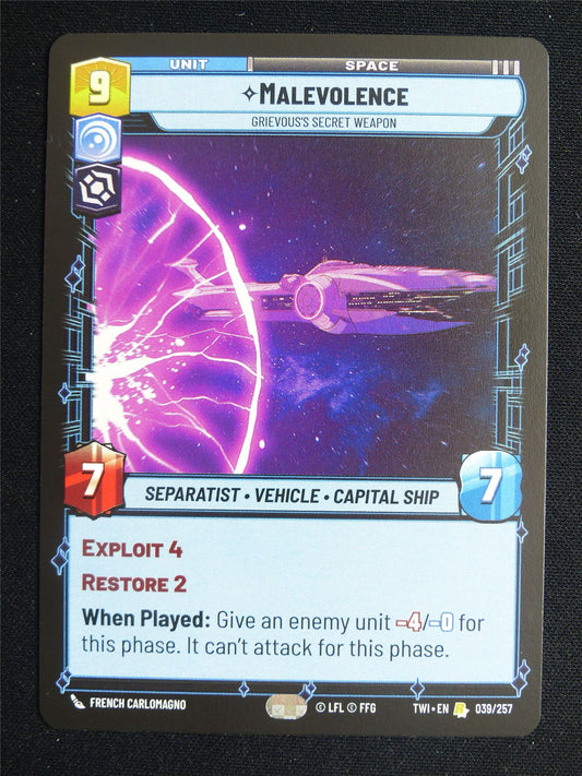 Malevolence 039/257 - Star Wars Unlimited Card #3UU