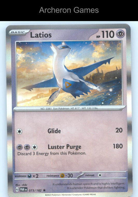 Pokemon Card Latios PAR 073/182 R Paradox Rift Holo