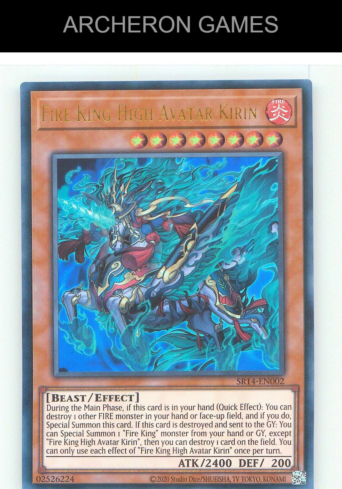 Fire King High Avatar Kirin Ultra Rare YUGIOH Card 1st Edition