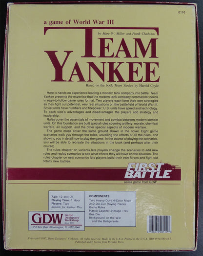 Team Yankee: A Game of World War III - Game Designers' Workshop OOP #21U