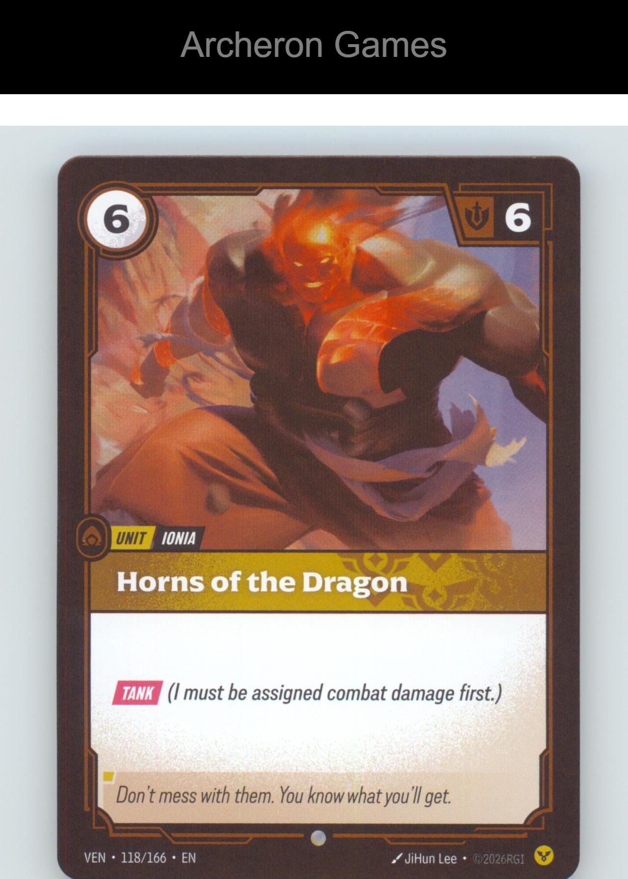 Horns of the Dragon VEN 118/166 C Vendetta Riftbound Card Foil