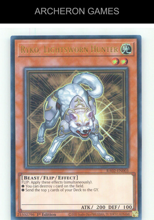 Ryko, Lightsworn Hunter (UR) UR YUGIOH Card 1st Edition