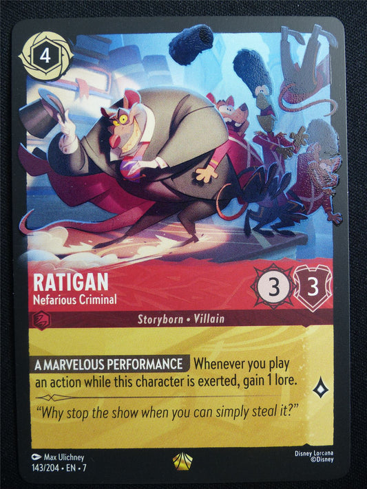 Ratigan Nefarious Criminal 143/204 - Lorcana Card #30T