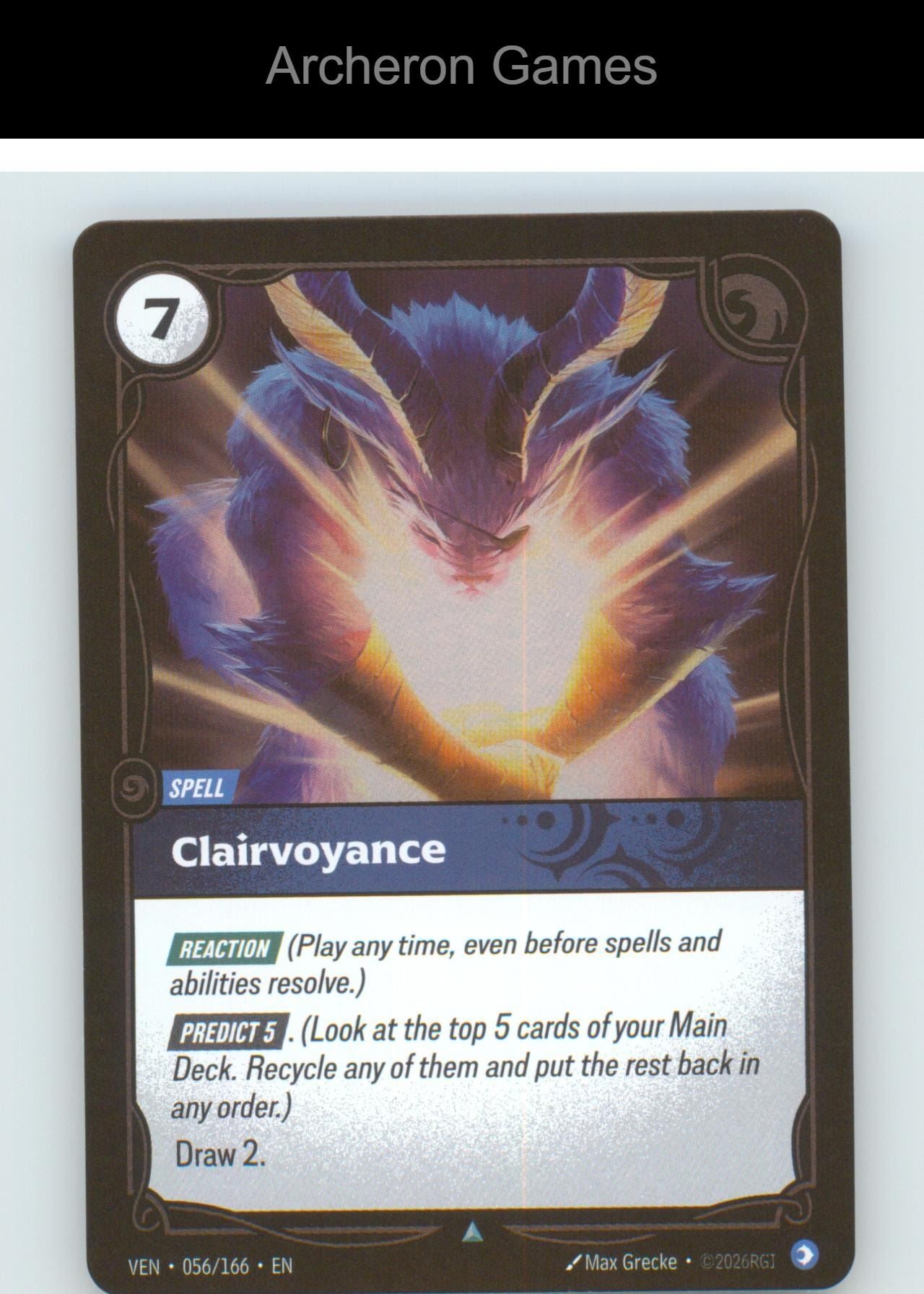 Clairvoyance VEN 056/166 UC Vendetta Riftbound Card Foil