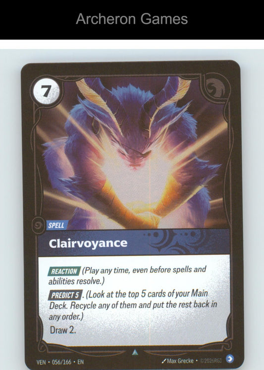 Clairvoyance VEN 056/166 UC Vendetta Riftbound Card Foil
