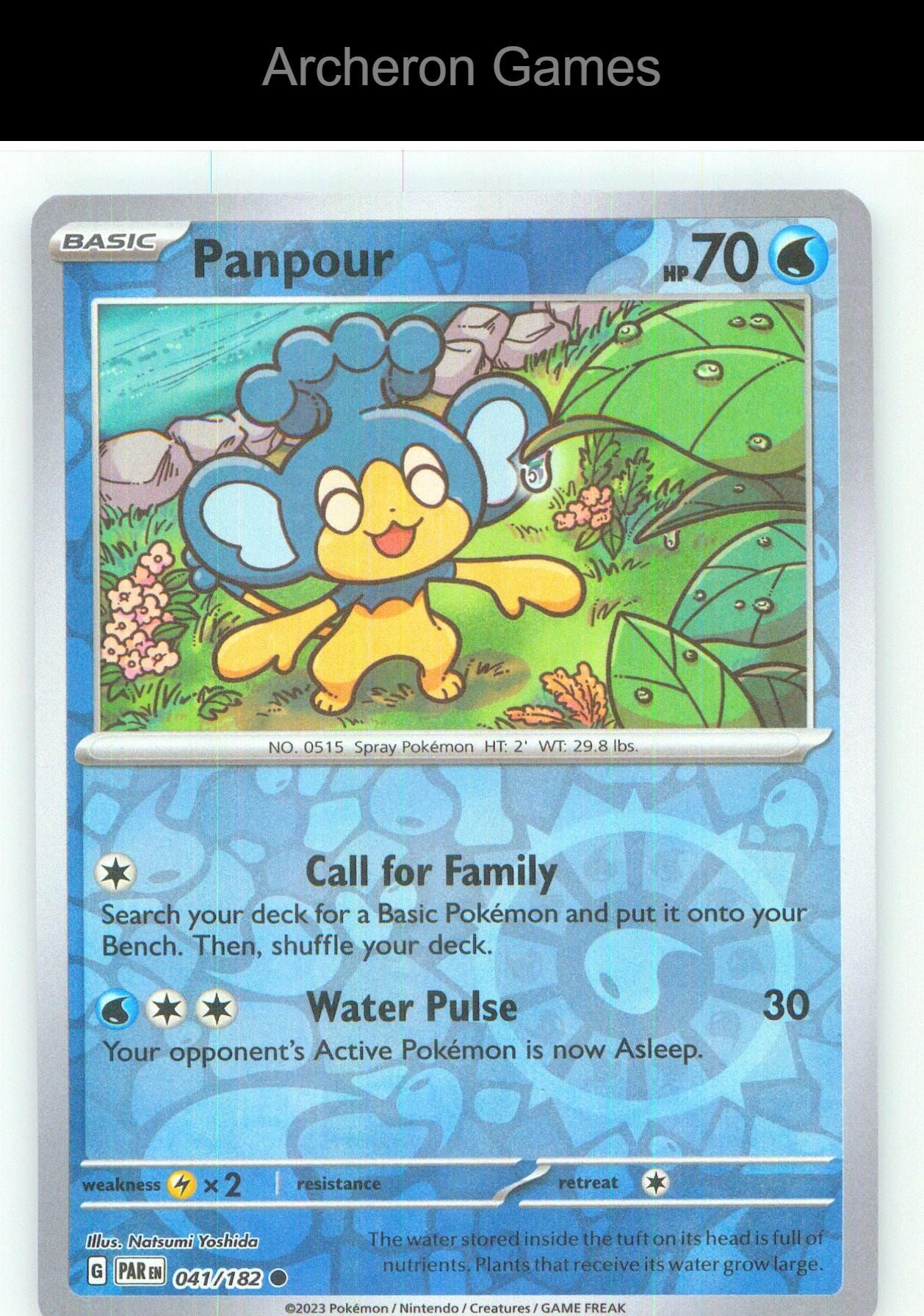 Pokemon Card Panpour PAR 041/182 C Paradox Rift Reverse Holo