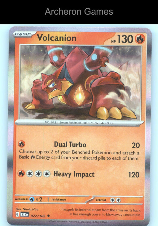 Pokemon Card Volcanion PAR 022/182 R Paradox Rift Holo