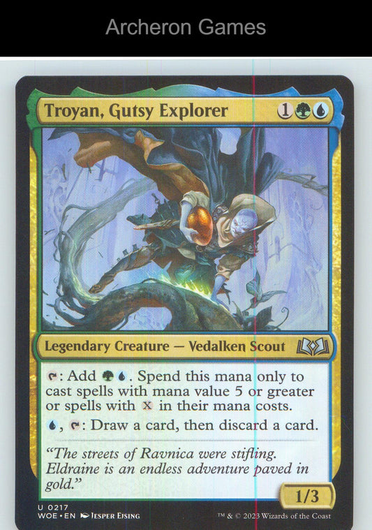 Troyan, Gutsy Explorer WOE 217 UC MTG Card NM/EX+