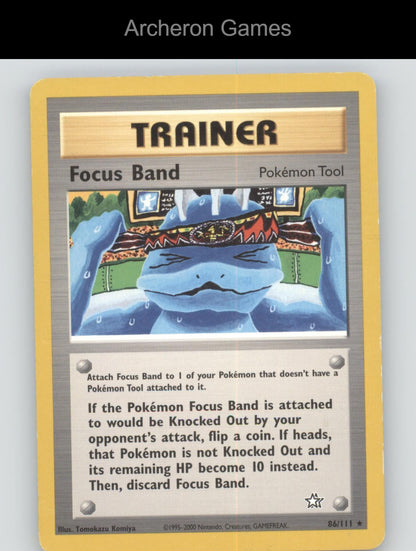 Pokemon Card Focus Band N1 86/111 R Neo Genesis Unlimited