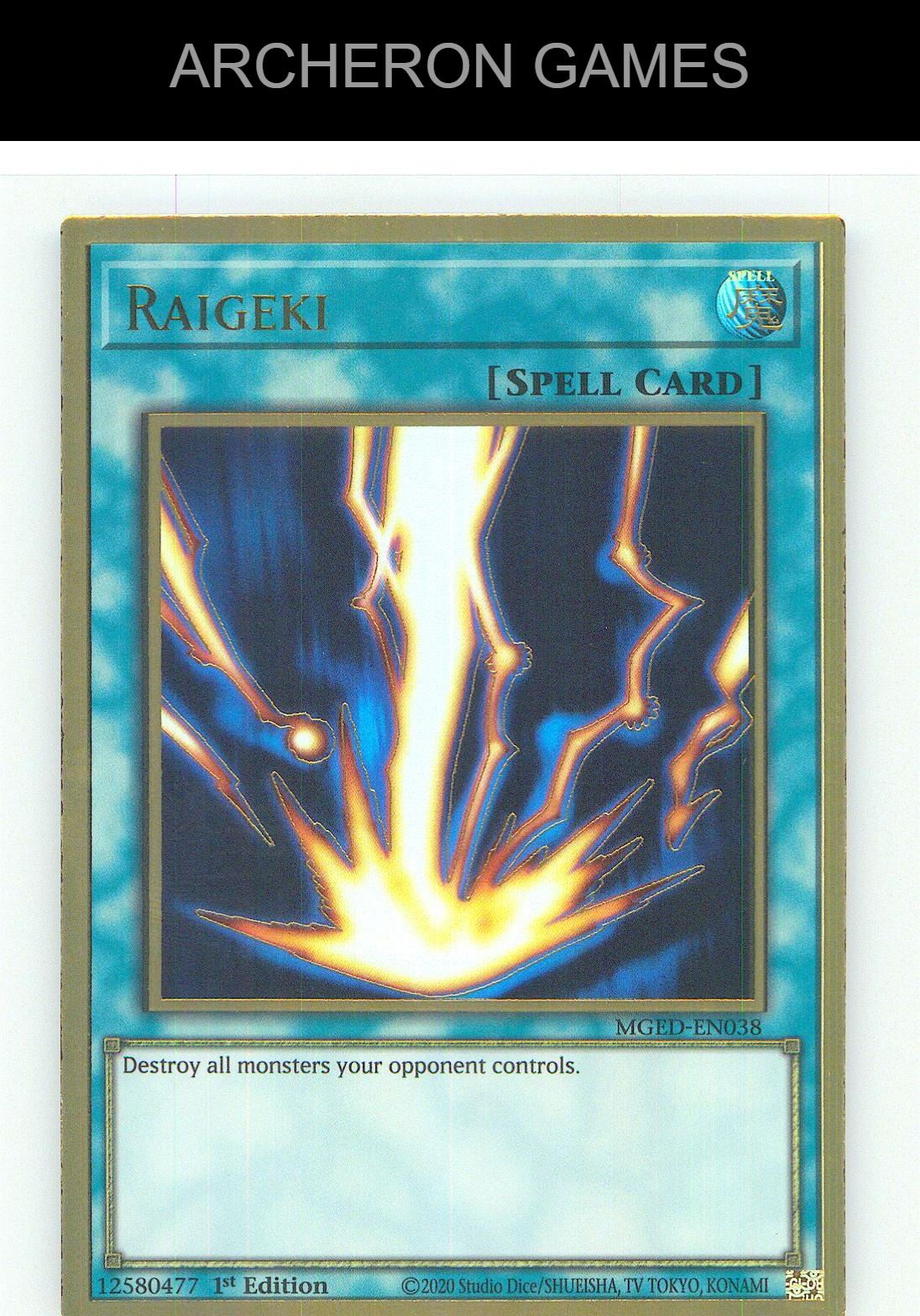 Raigeki Premium Gold Rare YUGIOH Card 1st Edition