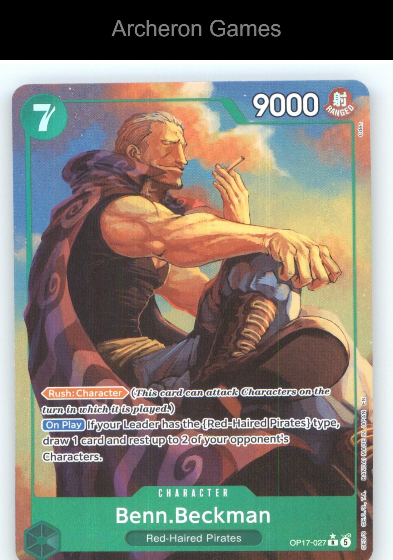 Benn.Beckman (Alternate Art) OP17-027 One Piece Card NM/EX+ Foil