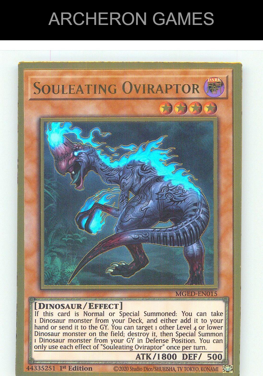 Souleating Oviraptor Premium Gold Rare YUGIOH Card 1st Edition