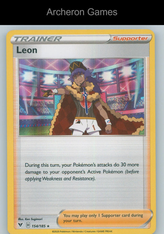 Pokemon Card Leon VIV 154/185 HOLO R Vivid Voltage
