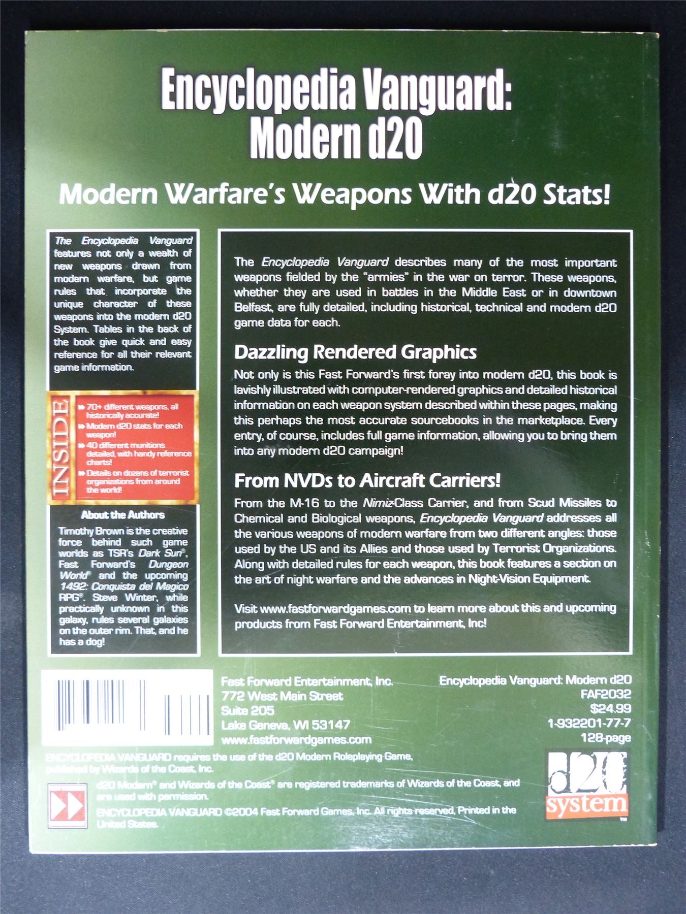 Encyclopedia Vanguard: Modern D20 - D20 System Roleplaying Softback #2MO