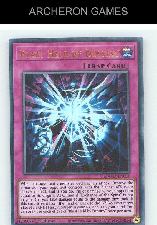 Blast Held by Destiny Ultra Rare YUGIOH Card 1st Edition