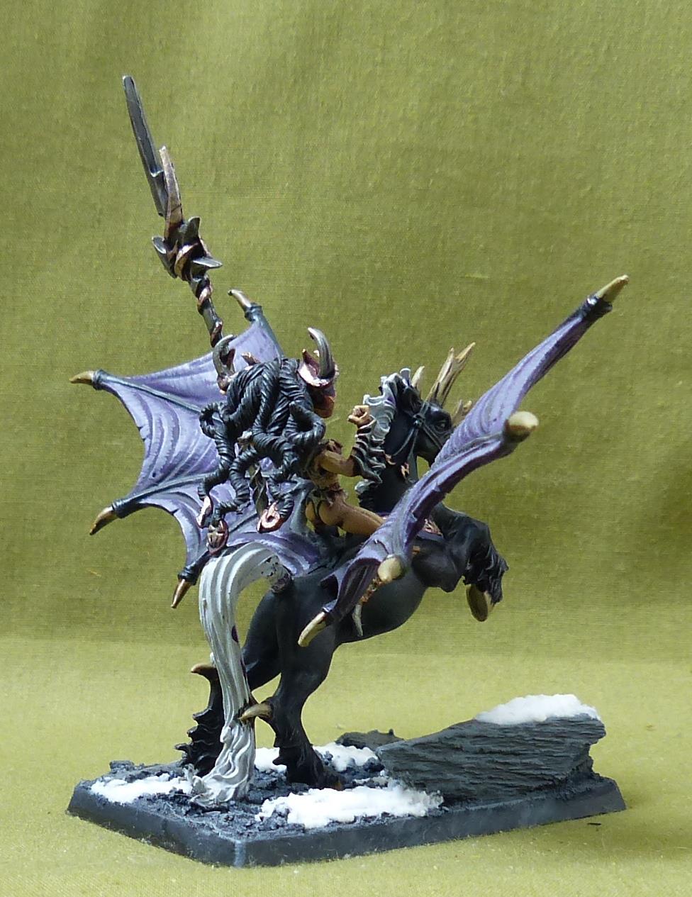 Morathi on Dark Pegasus painted - Warhammer AoS #WX