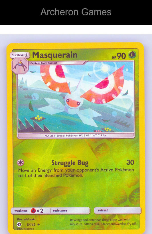Pokemon Card Masquerain SM01 8/149 R SM Base Set Reverse Holo