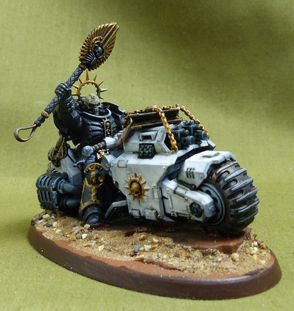 Chaplain on Bike painted - White Scars - Warhammer 40K #4PJ