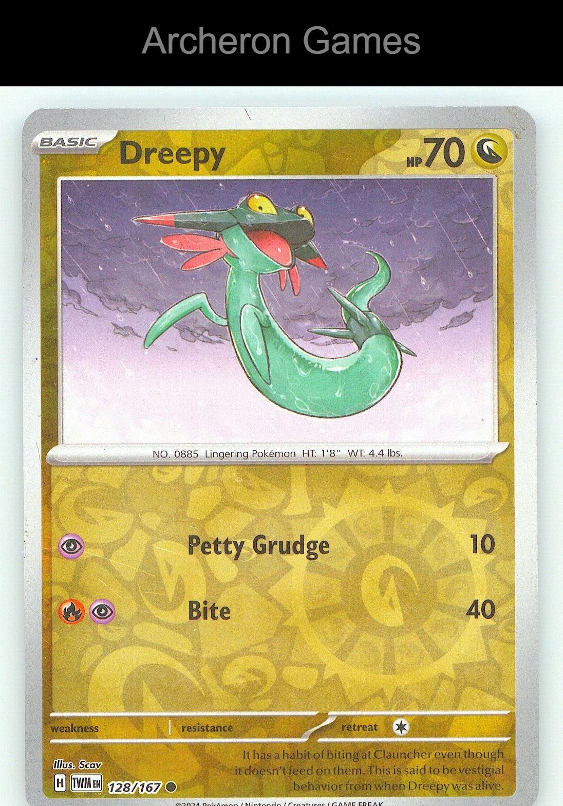 Pokemon Card Dreepy TWM 128/167 C Twilight Masquerade Reverse Holo