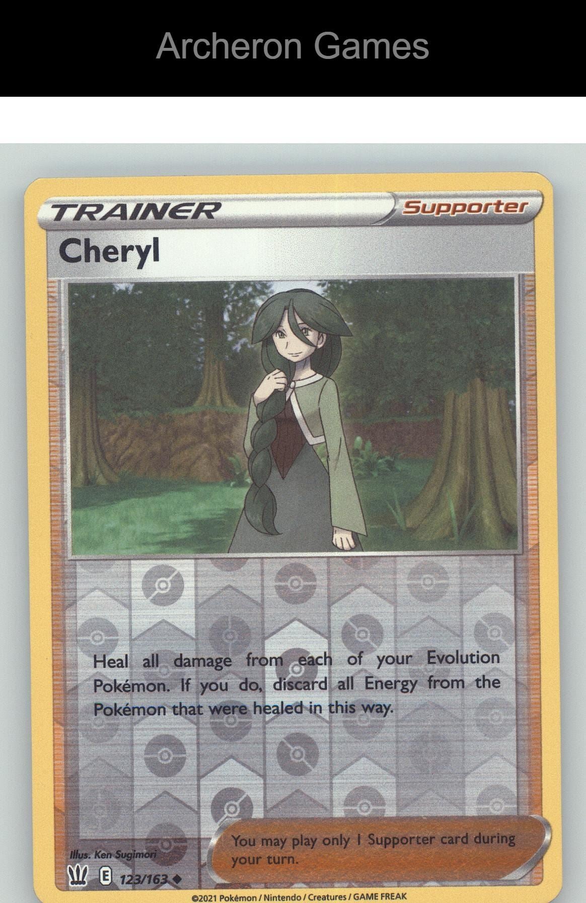 Pokemon Card Cheryl BST 123/163 UC Battle Styles Reverse Holo