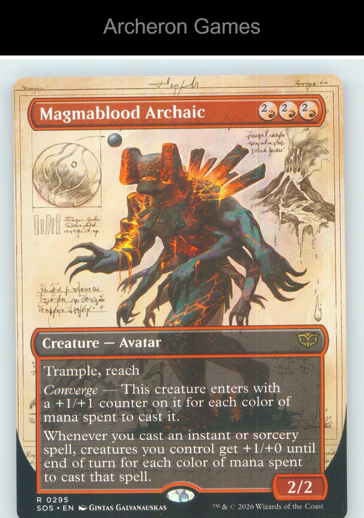Magmablood Archaic (Borderless) SOS 295 R MTG Card NM/EX+