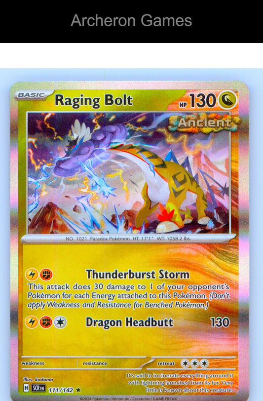 Pokemon Card Raging Bolt SCR 111/142 R Stellar Crown Holo