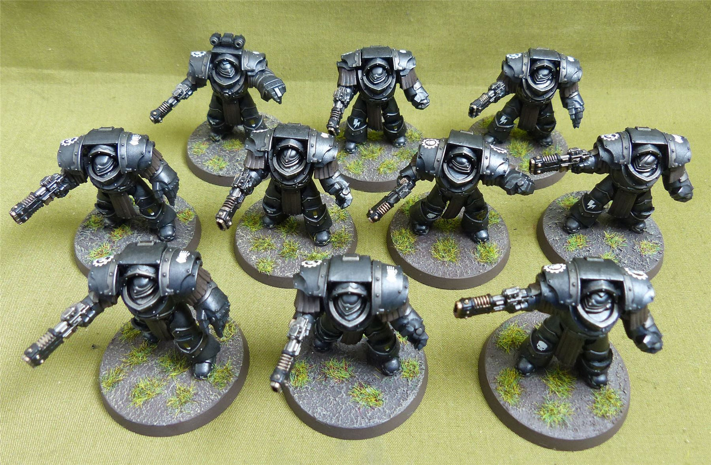 Legion Cataphractii Terminator Squad painted - Iron Hands - Warhammer Horus Heresy #2Q7