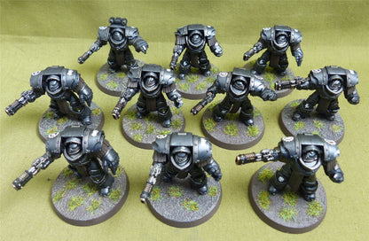 Legion Cataphractii Terminator Squad painted - Iron Hands - Warhammer Horus Heresy #2Q7