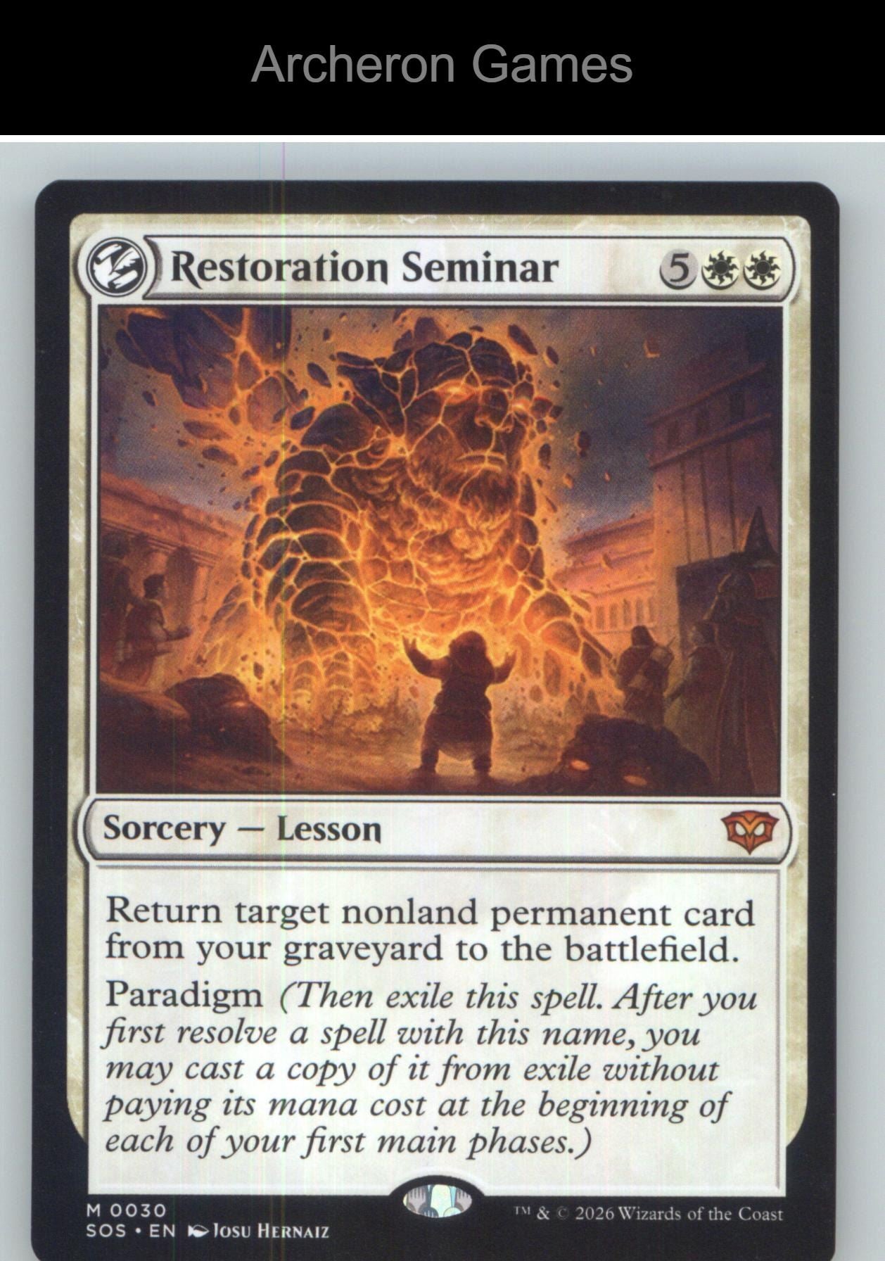 Restoration Seminar SOS 30 Mythic MTG Card NM/EX+