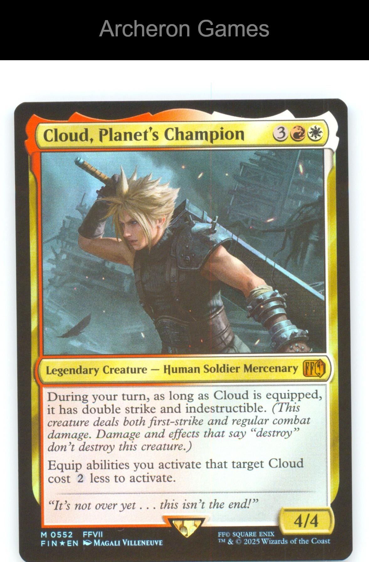 Cloud, Planet's Champion FIN 552 Mythic MTG Card NM/EX+ Foil