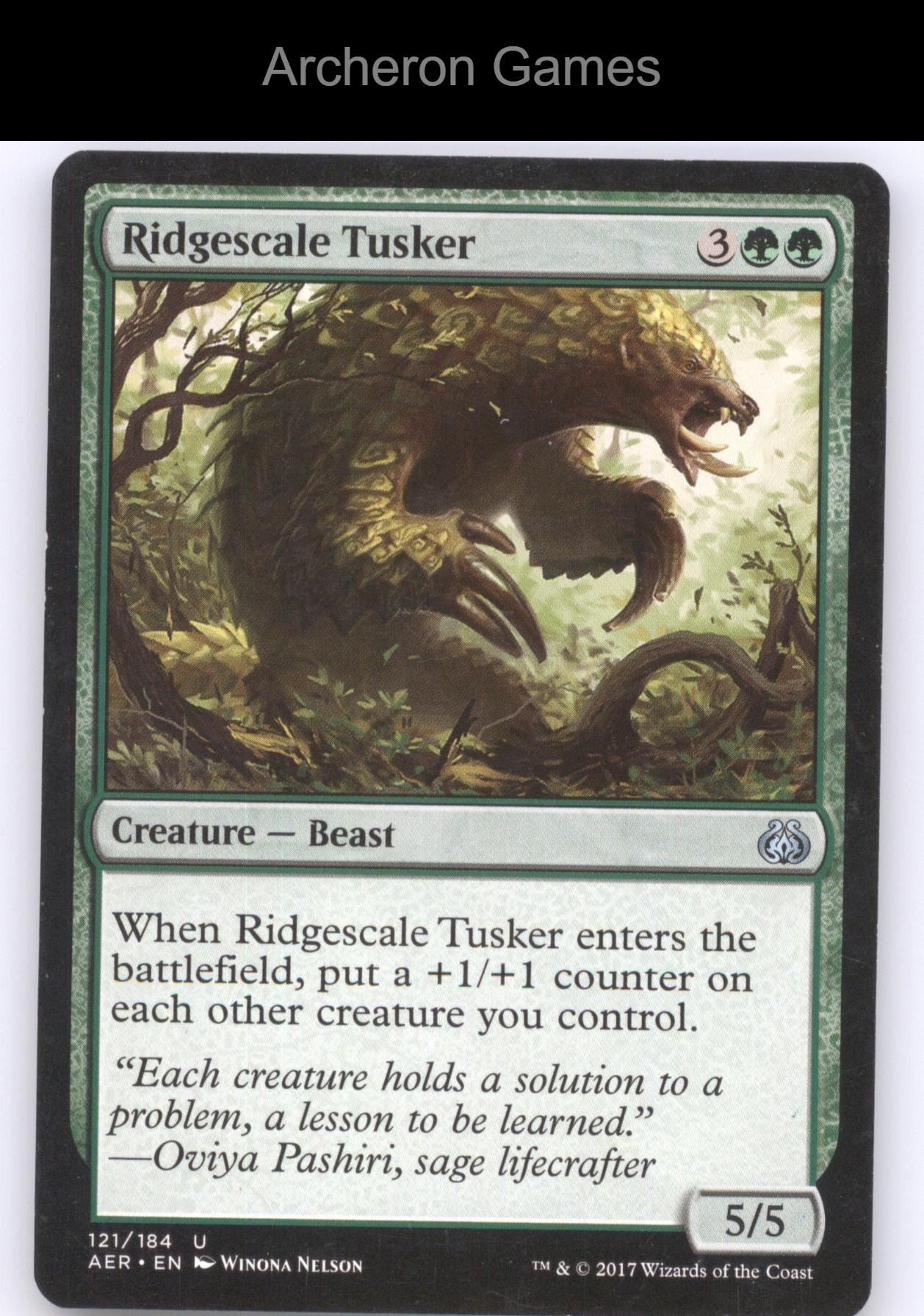Ridgescale Tusker 121 UC MTG Card Aether Revolt