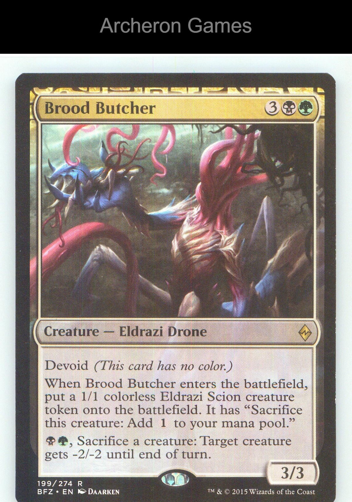 Brood Butcher BFZ 199 R MTG Card NM/EX+