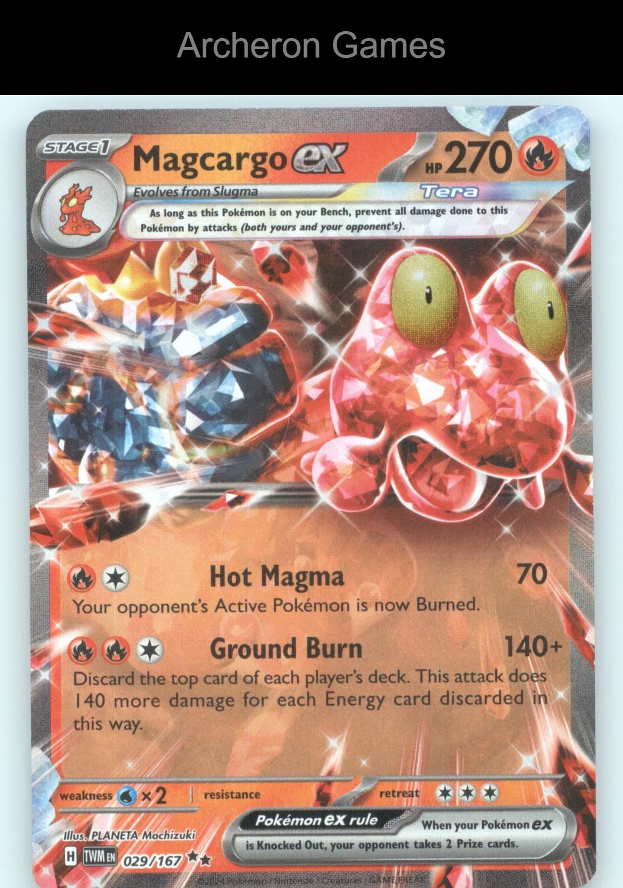 Pokemon Card Magcargo ex TWM 029/167 Double Rare Twilight Masquerade Holo