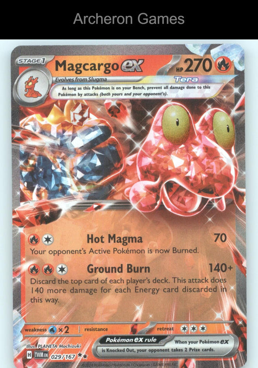 Pokemon Card Magcargo ex TWM 029/167 Double Rare Twilight Masquerade Holo
