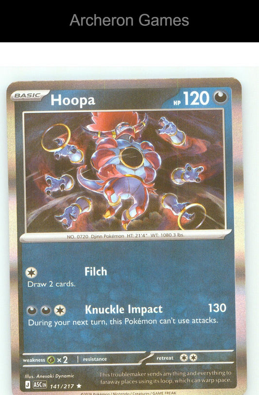 Pokemon Card Hoopa ASC 141/217 R Ascended Heroes Holo