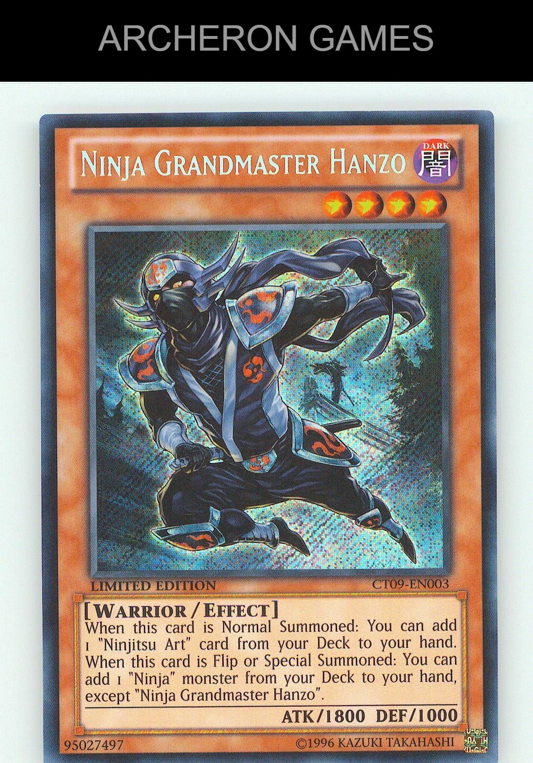 Ninja Grandmaster Hanzo SEC YUGIOH Card
